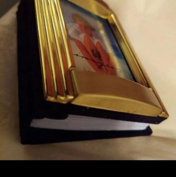 GOLD VELVET FRAMED PHOTO ALBUM BOOK 4 x 3 Vintage 80s BNWT - Picture 2 of 7